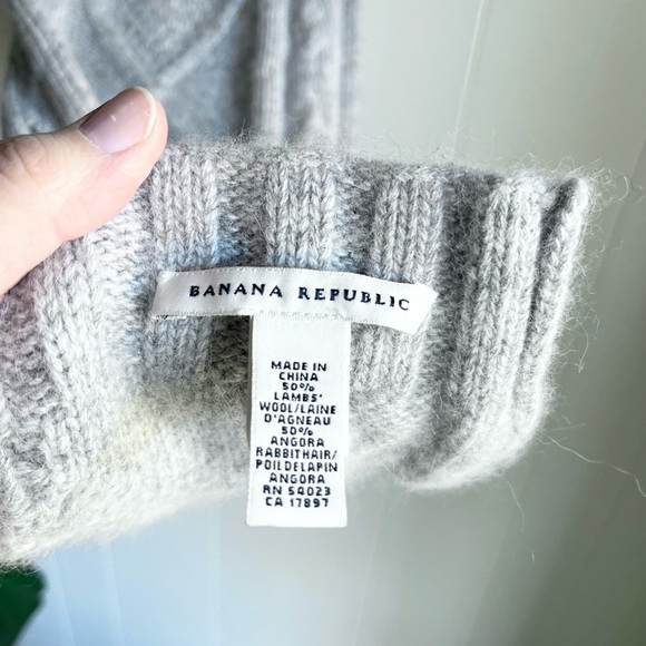 Banana Republic Gray Knit Sequin Lambs Wool and Angora Winter Holiday Scarf - Picture 4 of 5